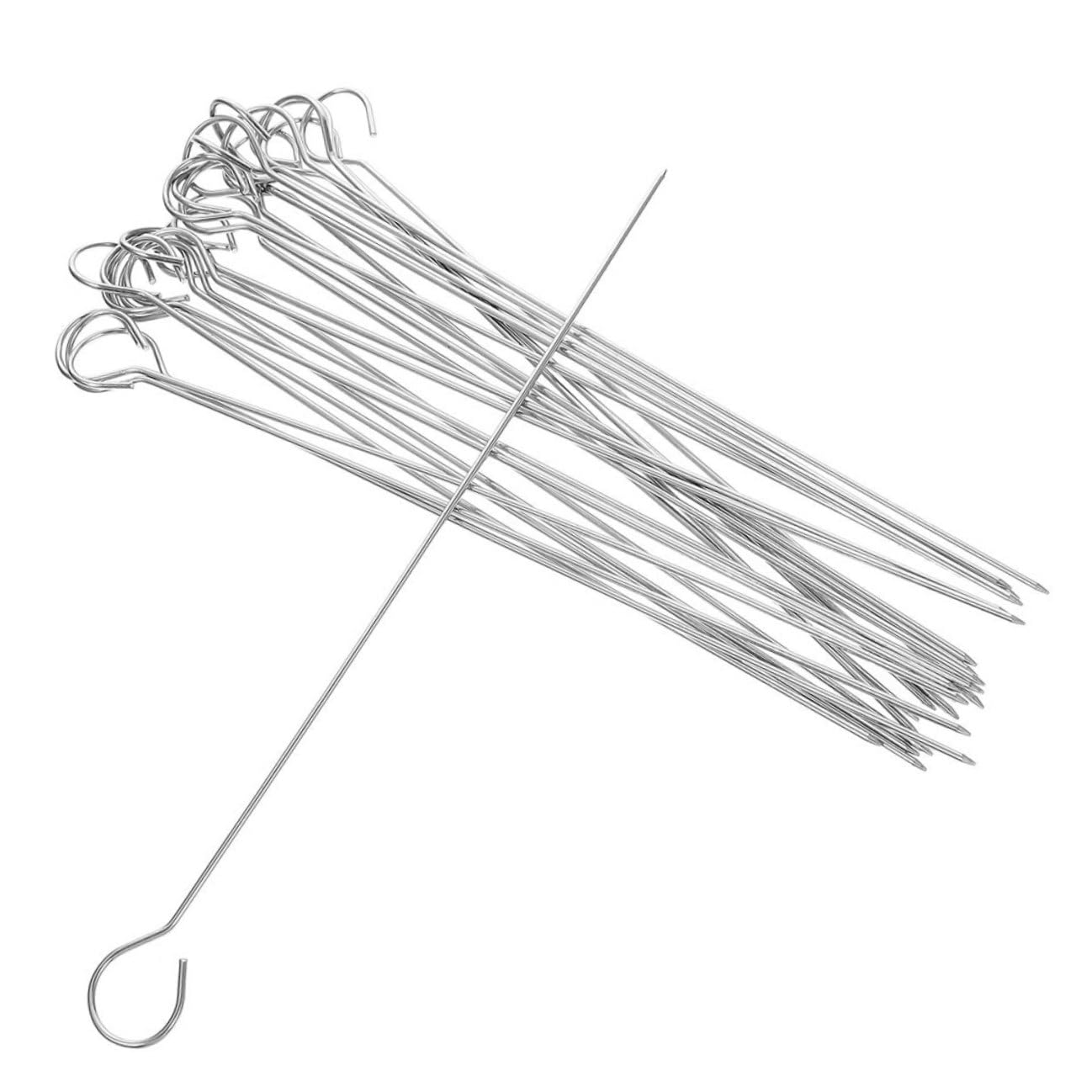 TOYANDONA 25pezzi Spiedini in Acciaio Resistente Per Spiedini Riutilizzabili Per Barbecue Aghi Lunghi Per Grigliare Carne Verdure Frutta Per Barbecue All Aperto Campeggio e Riunioni Di