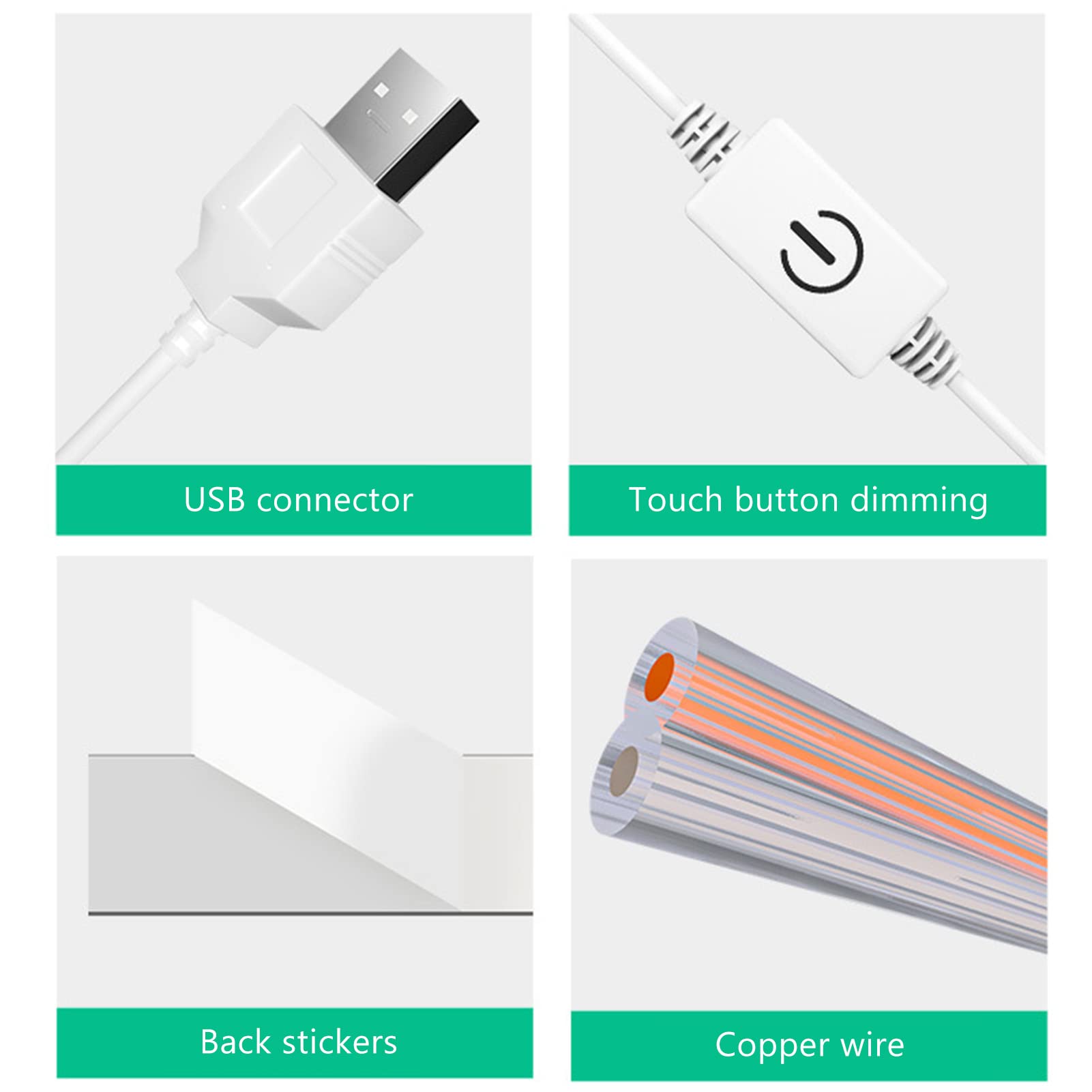 Led Vanity Mirror Lights Vanity Make Up Light, String Light Bars Ultra Bright White LED, Regulacja Jasności Lights Strip, USB Plug In Mirror Lights do Makijażu Toaletka i Lustro łazienkowe(6 strun)