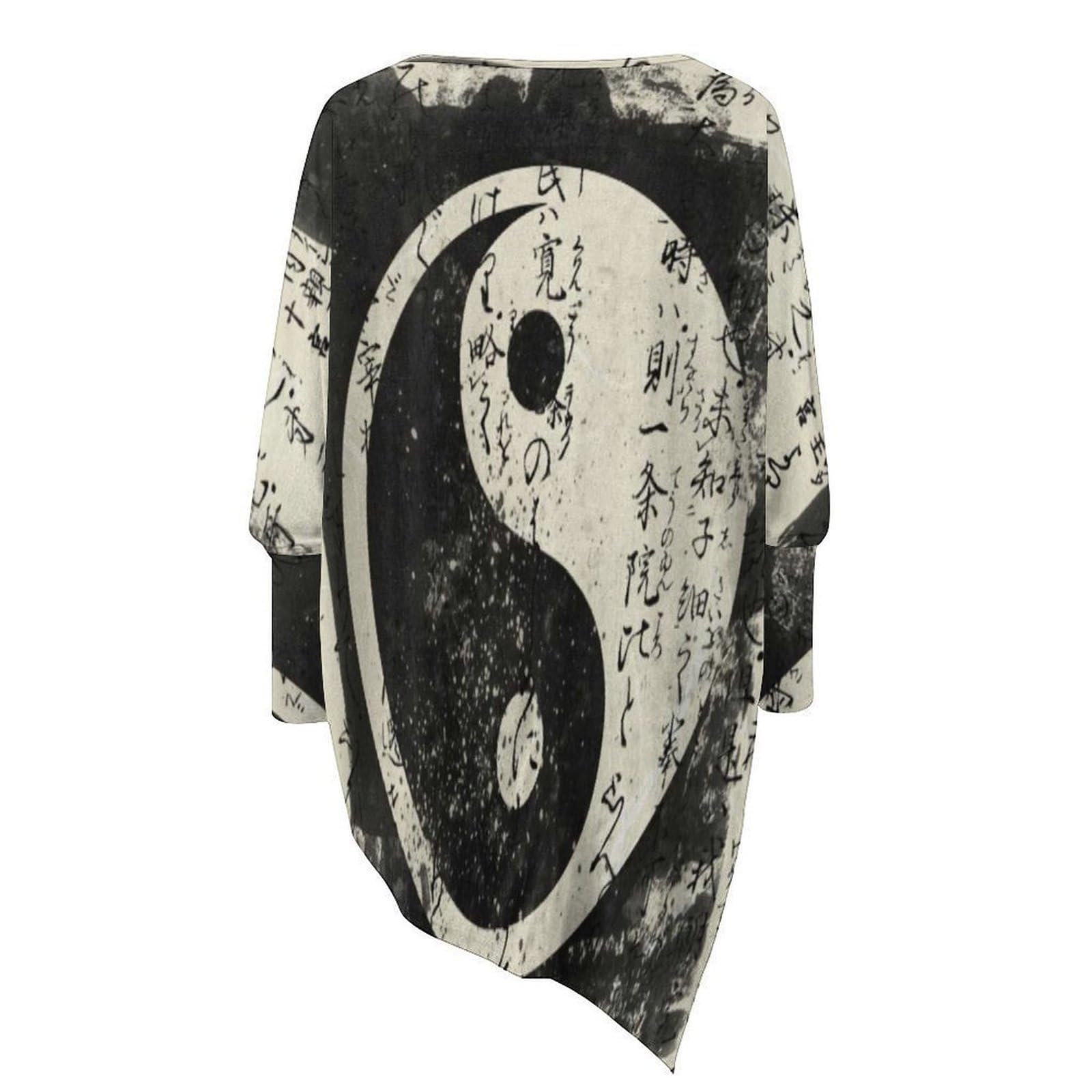 Yin and Yang Womens Long Sleeve T-Shirt Tunic Loose Fit Tee Tops for Leggings 2XL
