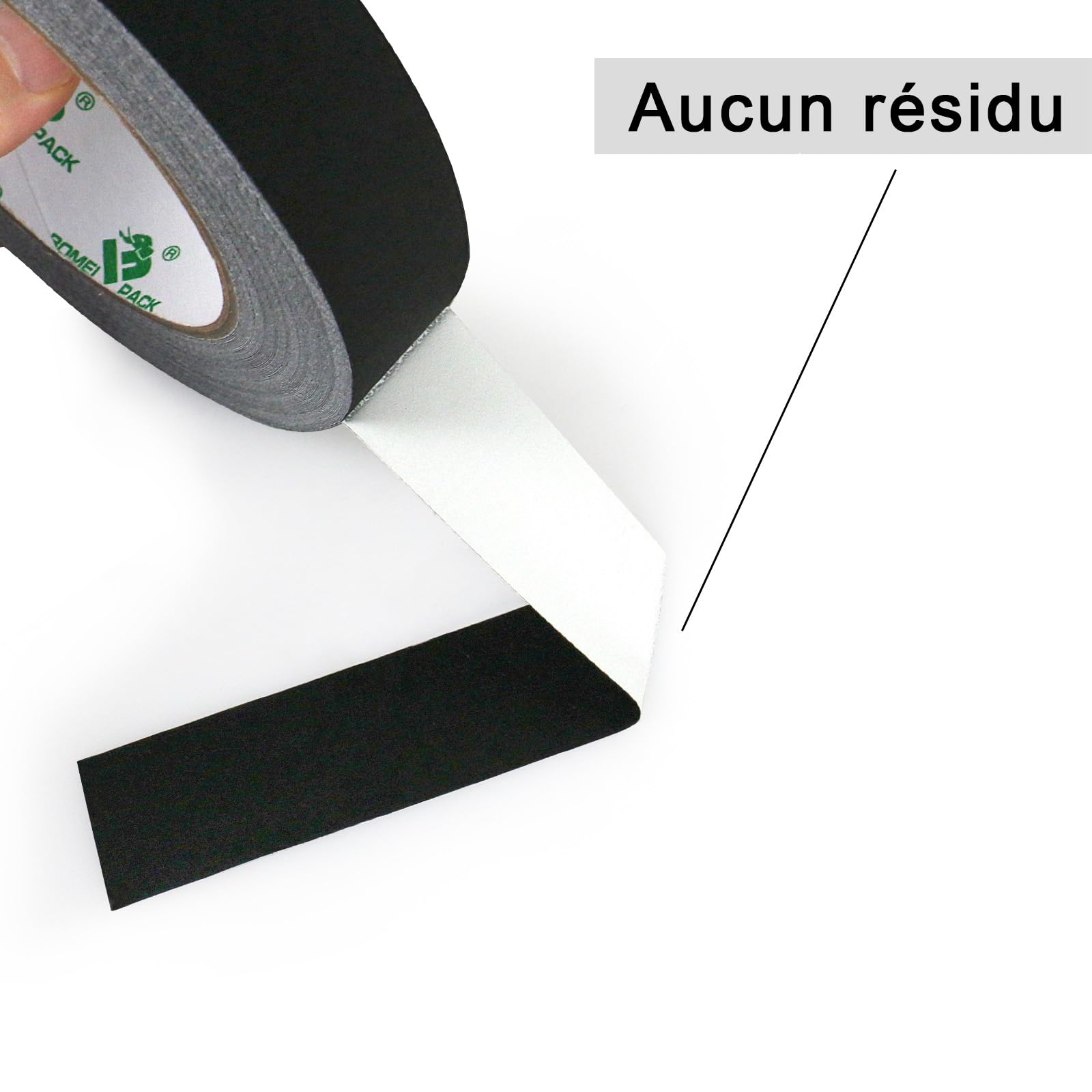 BOMEI PACK Gaff Ruban adhésif en tissu, 25 MM x 30M, 2 Pack Mat Chiffon Tuban Adhésif, Gaffers Tape pour Câbles, Photographie (Noir)
