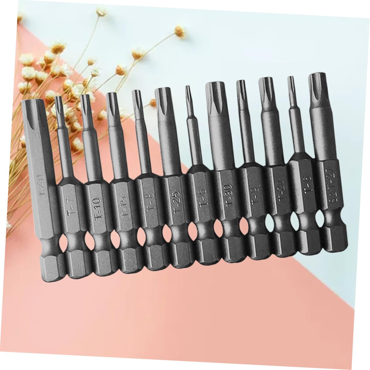 HOMSFOU 3 Set Completi Di Punte Per Cacciavite Elettrico Da 1/4 Pollici Set Di Punte Per Cacciavite -t40 Per Utensili 12 Pezzi * 3