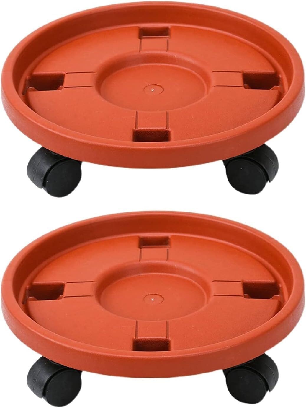 Plant Caddy with Wheels – Heavy-Duty Round Mover Base, 360° Swivel Rolling Tray(2PCS RED)