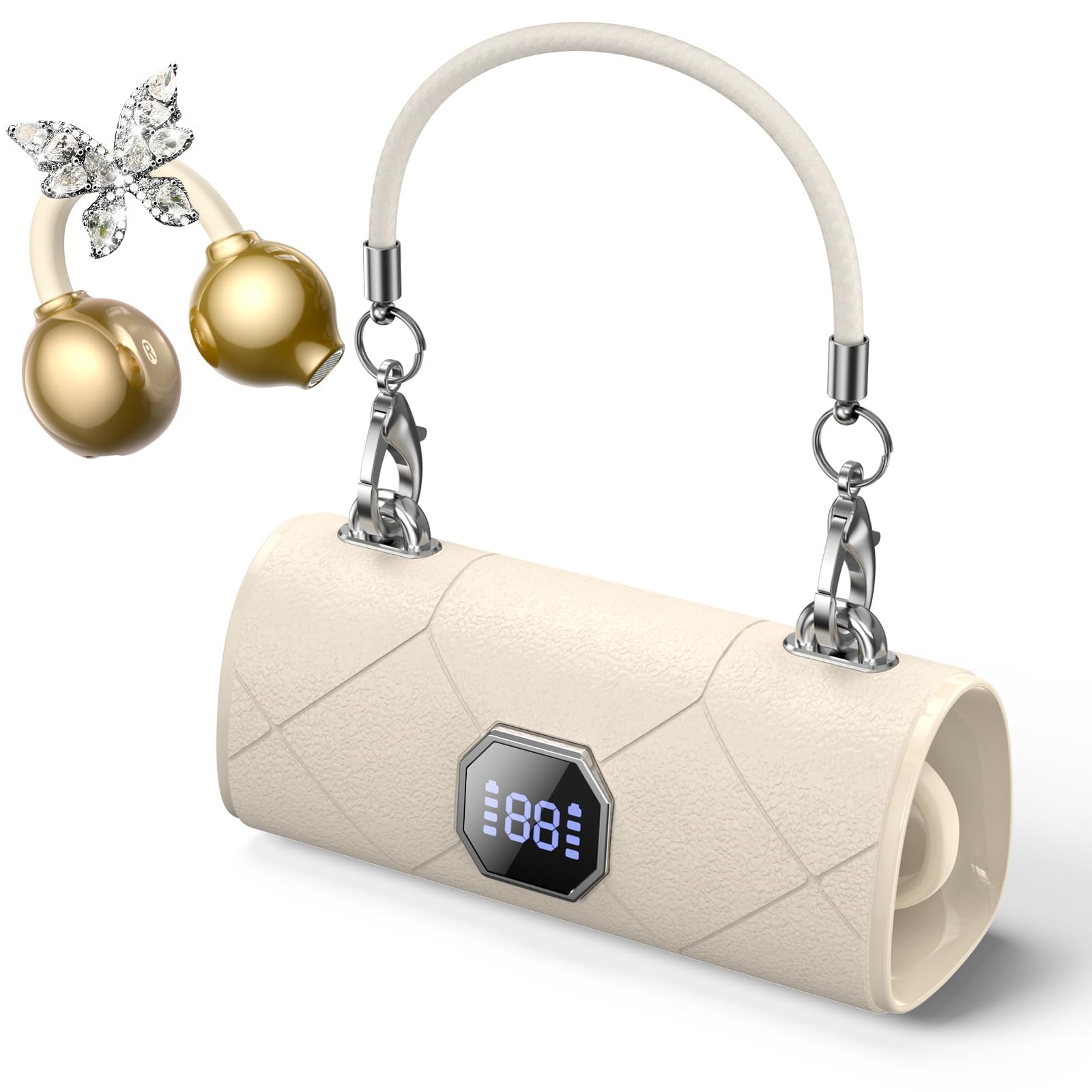Alfu Auricolari Bluetooth senza fili aperti: orecchini a clip con farfalla – Bluetooth 6.0 IPX5 impermeabili auricolari con design alla moda regalo per donne ragazze sport e allenamenti