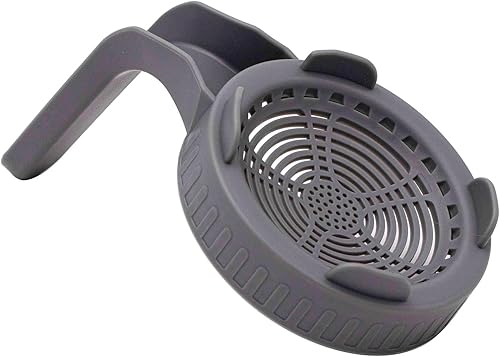 Paquete de 6 tapas de brote de plástico con soporte integrado y asa para tarros Mason de boca ancha (gris)