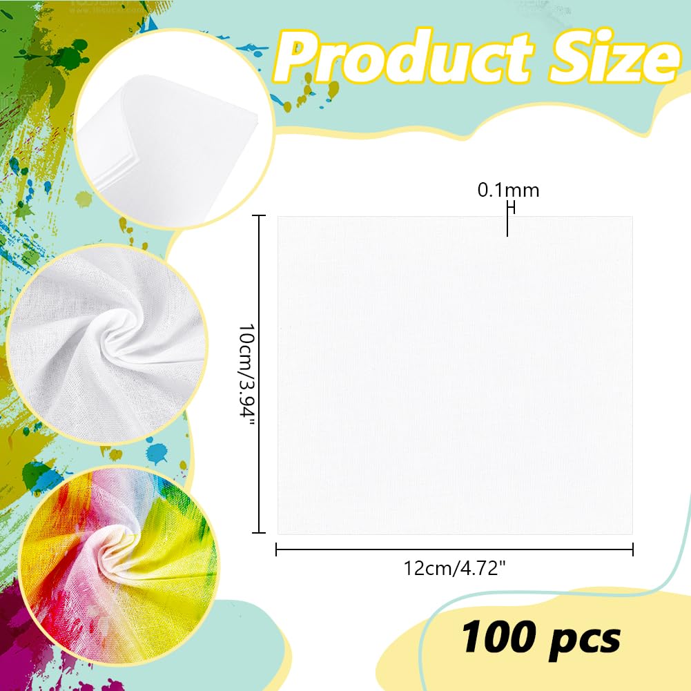 NBEADS 100 Pcs 100% Cotton White Fabric - Image 2