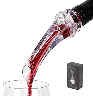 KITCHENDAO Wine Aerator Pourer with Auto-Closing System –Dripless spout-Premium Aerating Pourer and Decanter Spout – Easy to Clean - Dishwasher Safe -1 Pack