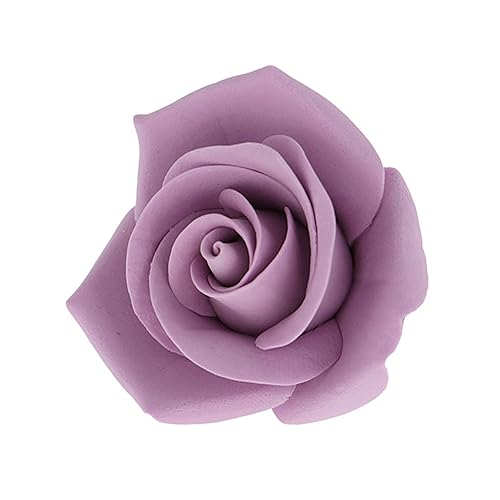 Global Sugar Art Peace Rose Sugar Cake Flower Lavender, 5 unidades con hojas por el chef Alan Tetreault