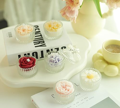 Miniatura 5 de Vela perfumada de flores, 8.11 oz Plumeria Rubra L Vela decorativa con aroma de cera de soja en tarro de vidrio de 8 horas, vela hecha a mano para