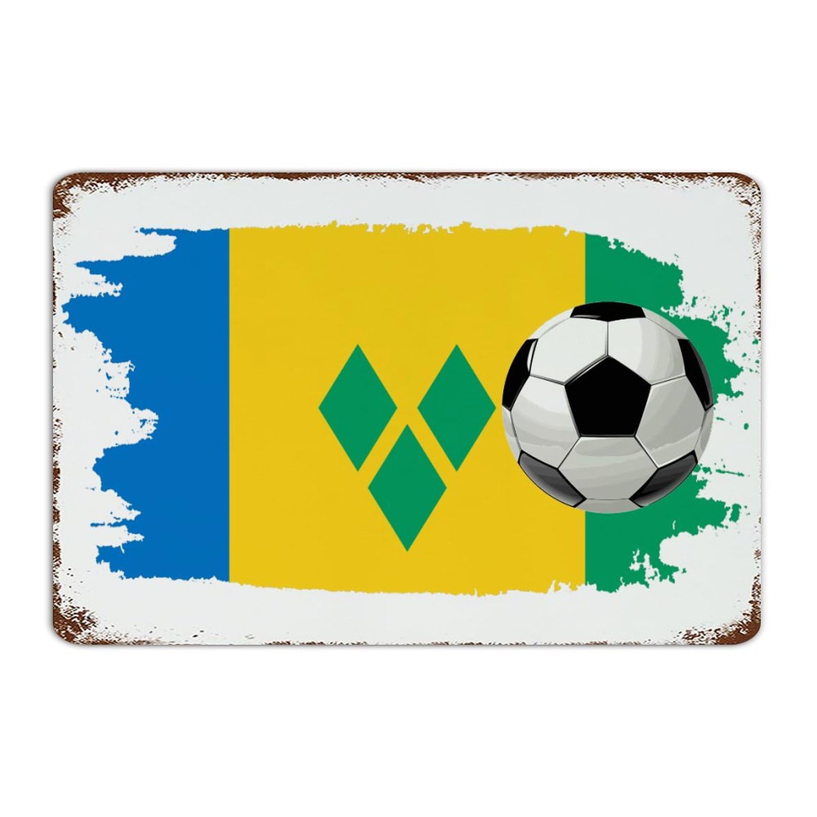 Cadeau personnalisé football Saint-Vincent panneau métallique