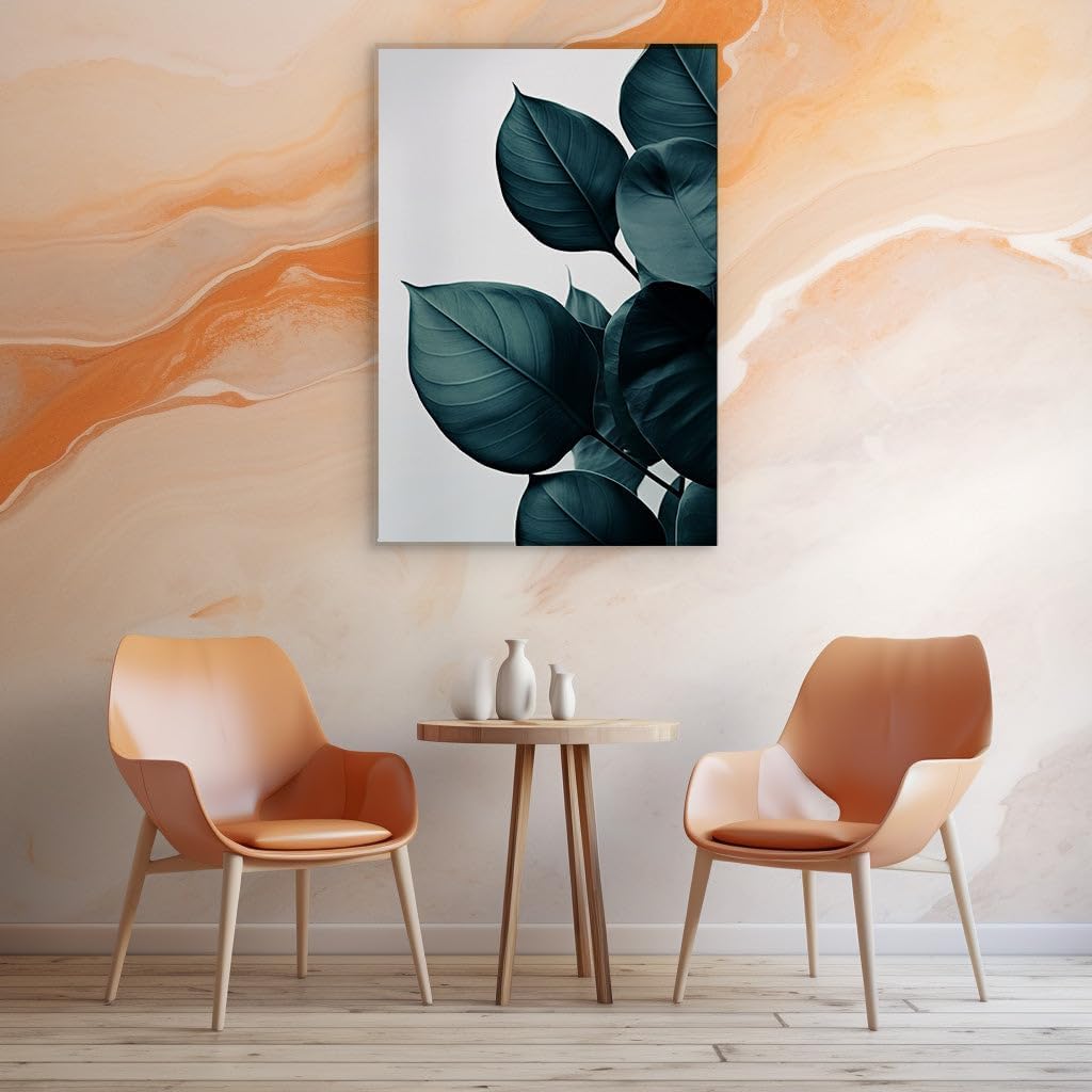 Canvas for Living room. Lush Greens in Focus: A Study in Nature's Vibrant Textures, 27 x 18 inch Canvas Wall Art - Contemporary Masterpieces - Modern Home Decor - 69x46 cm (27x18 inch)