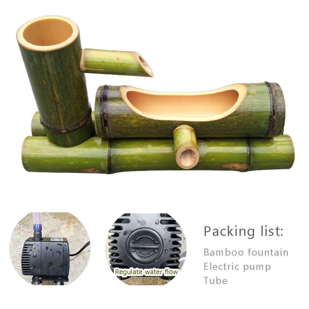 Fontana di bambù Decorazione da Giardino Giapponese Caratteristica Cascata Feng Shui, Lunghezza 25 Cm