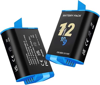 2 Pack 2000mAh Enduro Battery for GoPro Hero 12 11 10 9 Black with Storage Box