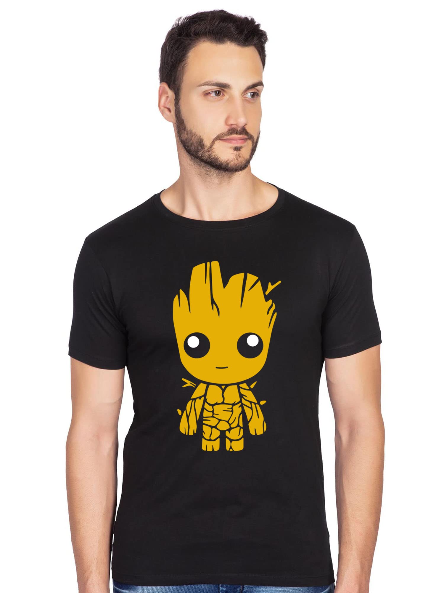 bluehaaat Men's Slim Fit Extraterrestrial Fictional Character Graphic Printed Slim Fit Half Sleeve Tshirt