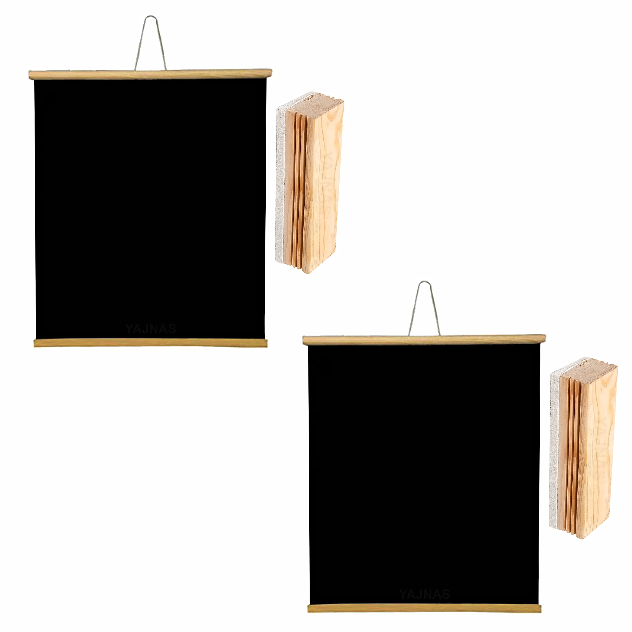 YAJNAS 1.5x2 Feet, 2 Pieces Roll up Wooden Black Board/Chalk Board for Child and Teaching with Wall Hanging for Kids (18 Inches x 23 Inches) and 2 Premium Wooden Duster (Pack of 2 Set) (B09C3L4BSJ) Amazon Price History, Amazon Price Tracker