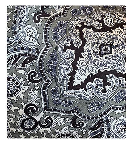 Wyoming Traders XL Paisley Silver and Black Wild Rag 42 Inch Scarf2