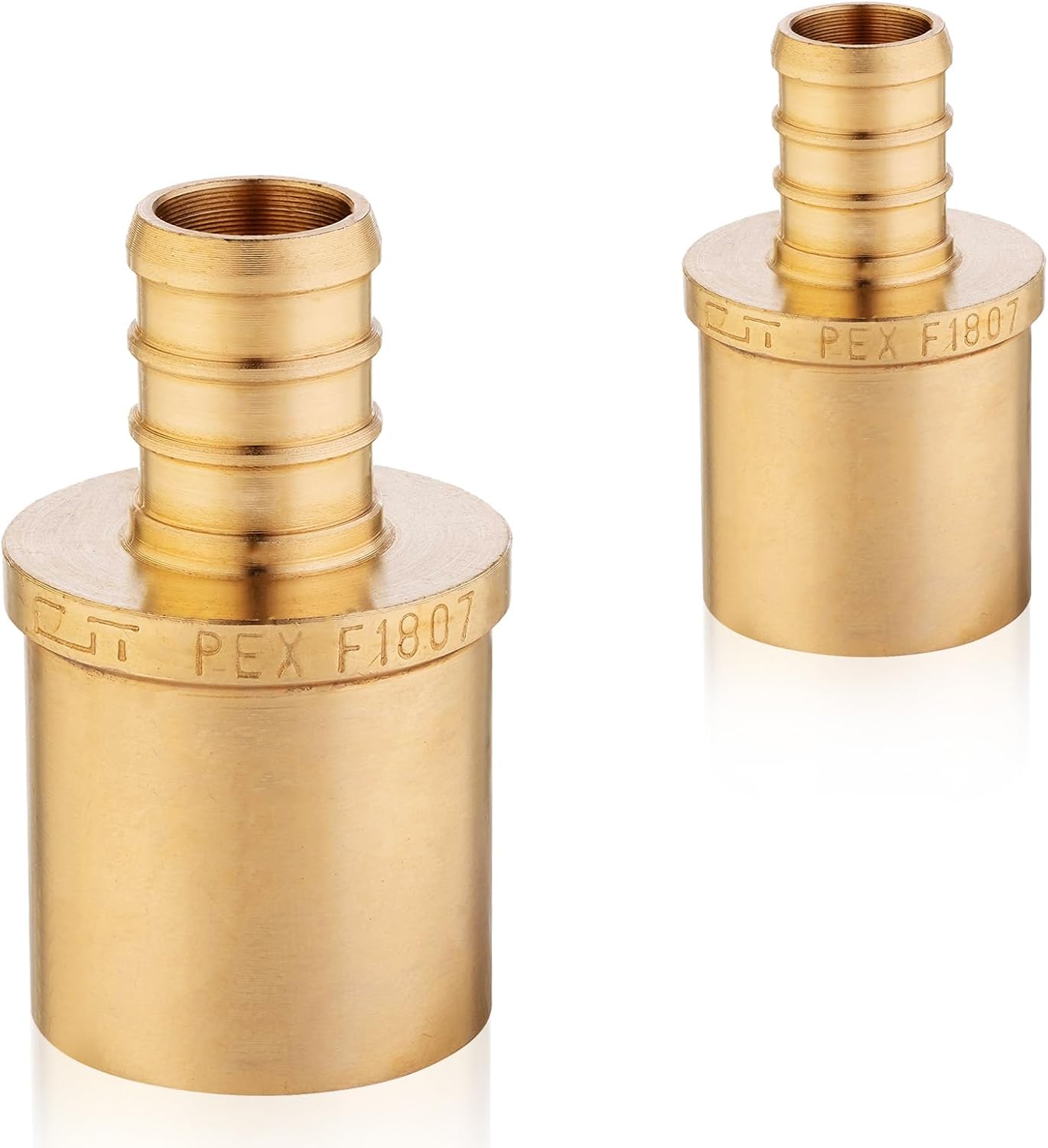 50-Pack HeSun PEX Fittings, 1" PEX x 1" Male Sweat Adapter (Inside Copper Tube), Brass Crimp Fitting for ASTM F1807(PEX1807119-50)