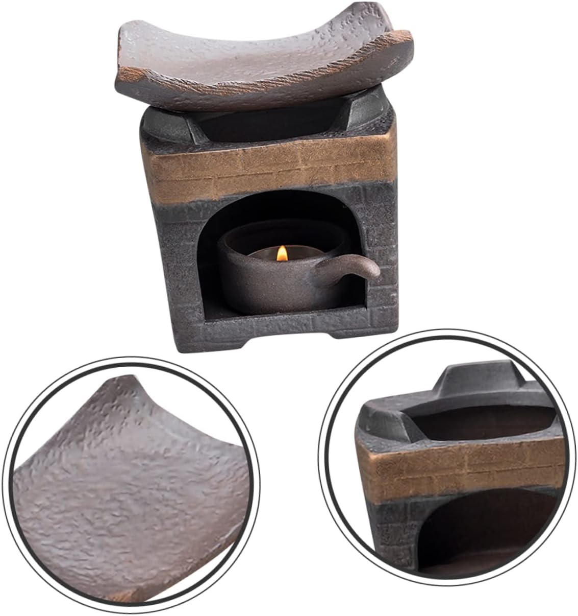 Ceramic Teapot Warmer Candle Stand Holder Retro Tea Warmer for Home and Office Decor for Tea Brewing