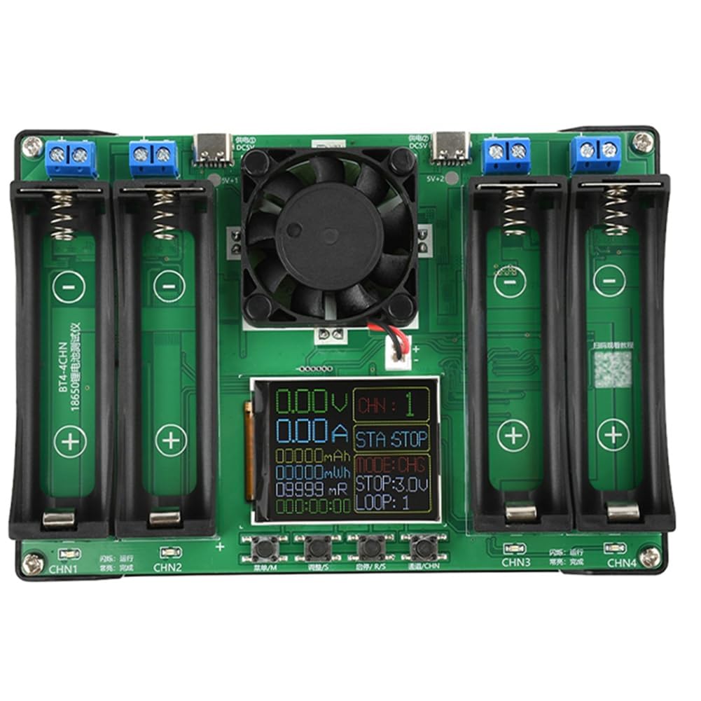 Jnchdghwa As Shown 4 Channel Resistance Tester 18650+21700 Battery Capacity Resistance Tester Automatic Charge And Discharge Module Electronic Load Tester