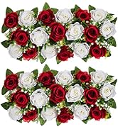 HNVNER 2 Bund Kunstblumen Pfingstrosen & Rosen - Künstliche Seidenblumen Für Deko