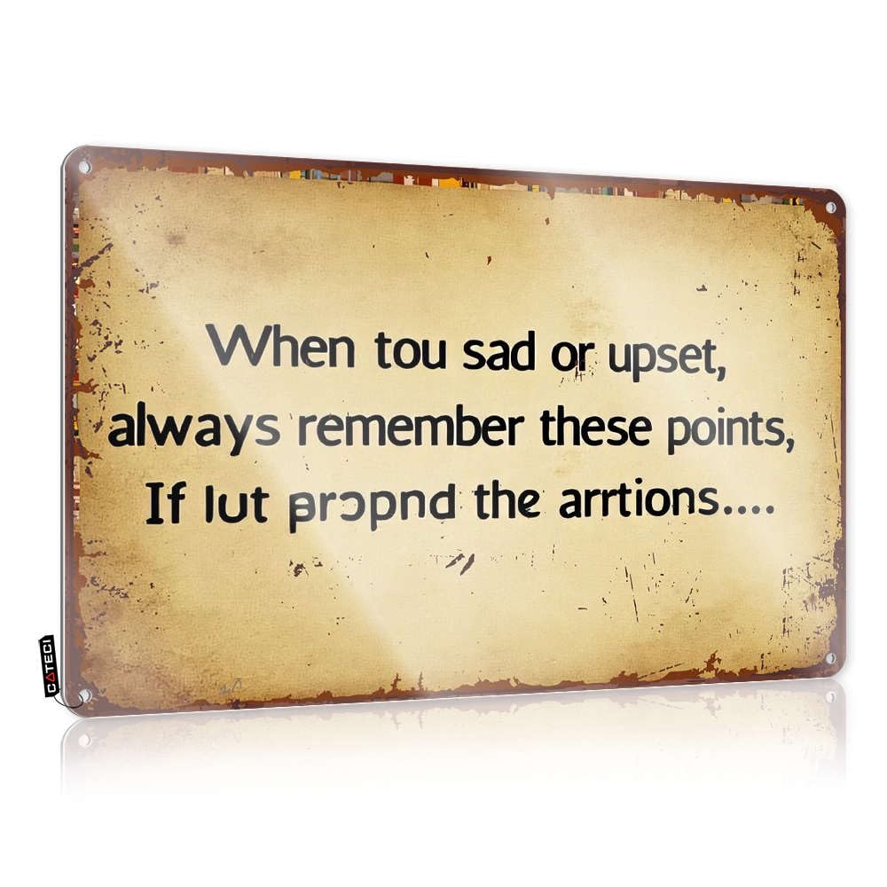 Sujd Colour When Sad Or Upset, Remember These Points Decore Retro - Decorations Wedding Gift Vintage Wall Art(20X30cm)