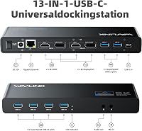 WAVLINK DisplayLink USB-C dokovacia stanica – 2x HDMI a DP, Gigabit Ethernet, 6x USB 3.0, audio, mikrofón, kompatibilná s Mac OS a Windows 2