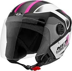 CAPACETE ABERTO PRO TORK NEW LIBERTY 3 PRO BRILHANTE PRETO – ROSA TAM. 58