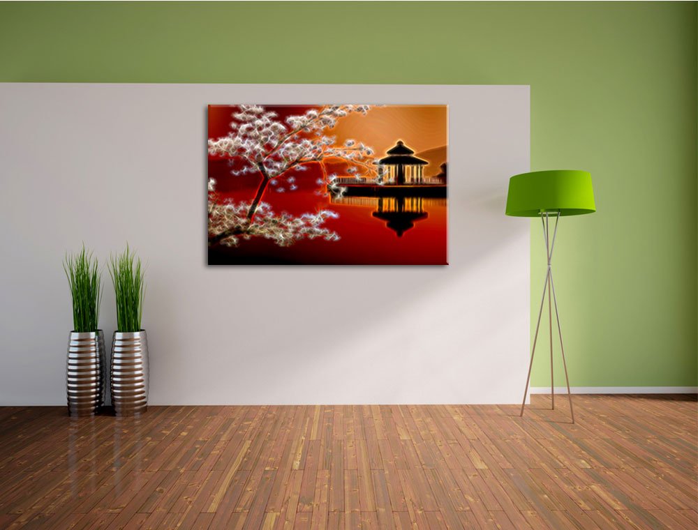 Pixxprint impressionante barca sulla spiaggia Stampa su tela 120x80 cm