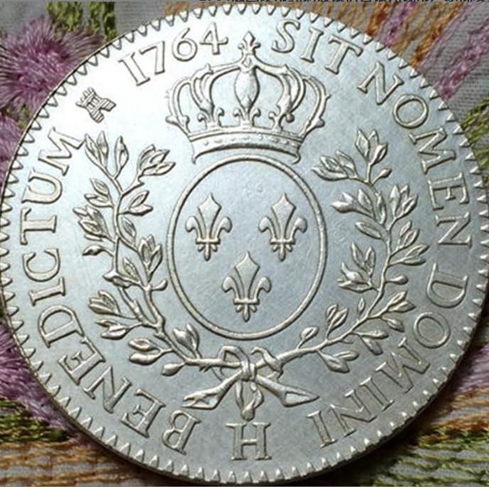 Pièce commémorative France Louis XV Essai 1764 Une pièce plaquée Or Pièce de Copie en métal en Laiton Pièce Souvenir