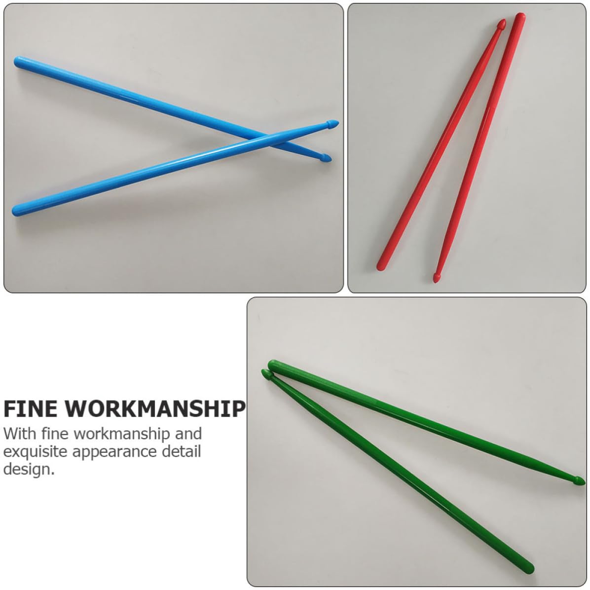 7 Pares de Baquetas de Nailon 5a para Percusión Agarre Cómodo y Sonido 3d, Ideales para Principiantes y Uso en Escuela o Casa