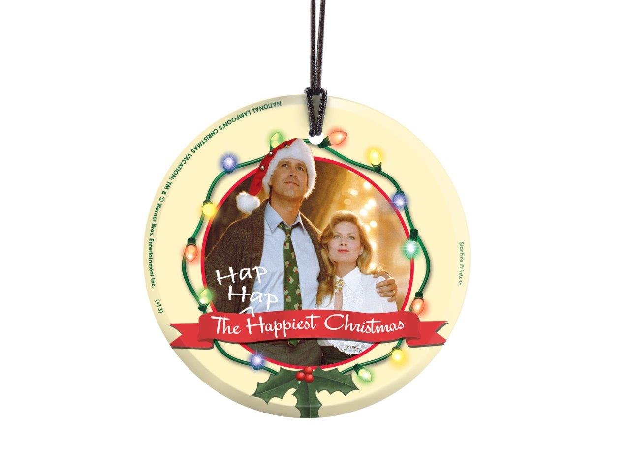 Trend SettersNational Lampoons Christmas Vacation – Clark and Ellen Griswold – 3.5” Starfire Prints Hanging Glass Print Accessory - Ideal for Gifting and Collecting