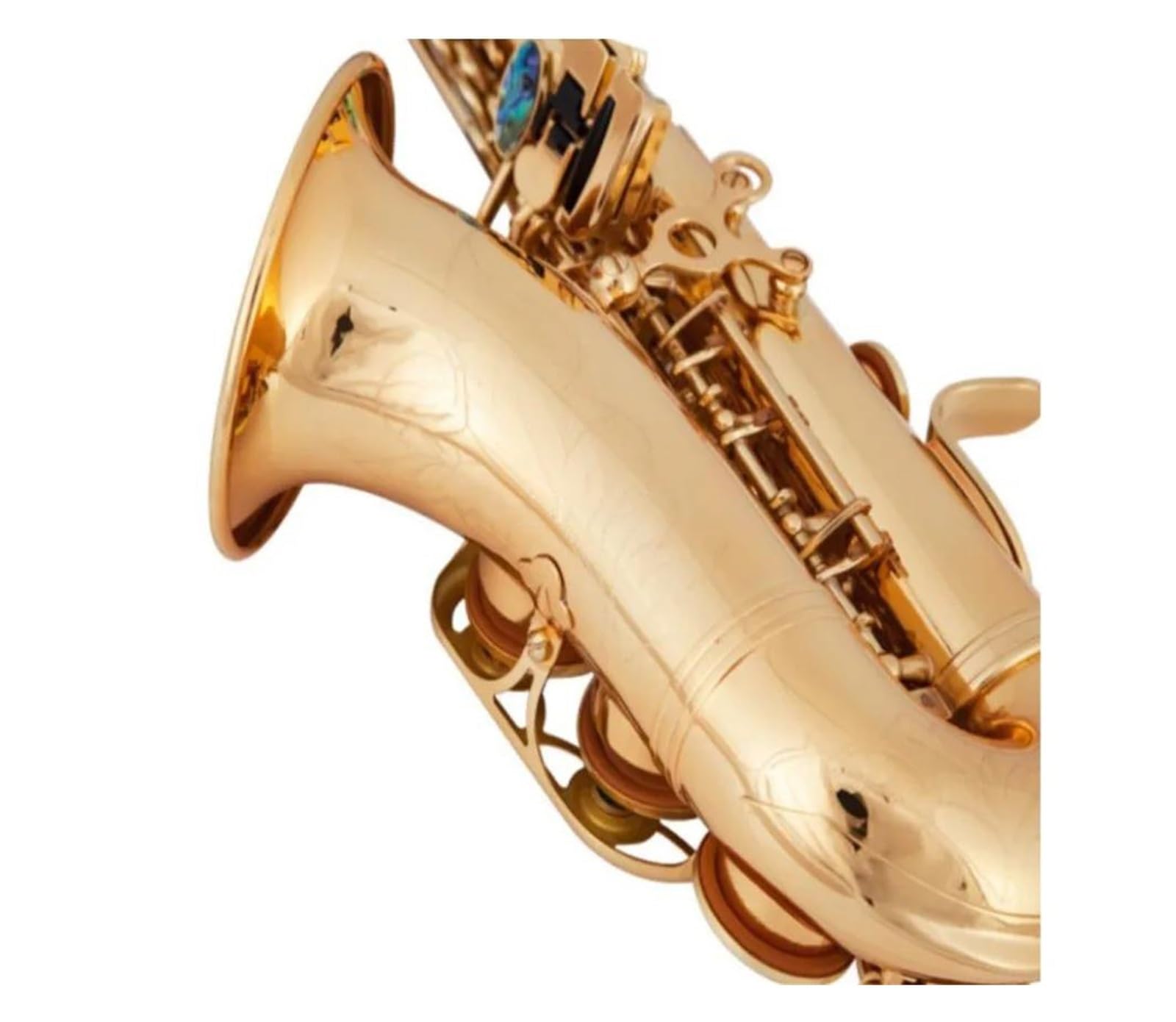 BABYCE Principianti Sassofono BB Tune Sassofono Soprano Ottone Oro Nero Nichelato Collo Curvo B-Flat Sax Soprano Strumento Musicale (Color : Gold Sax)