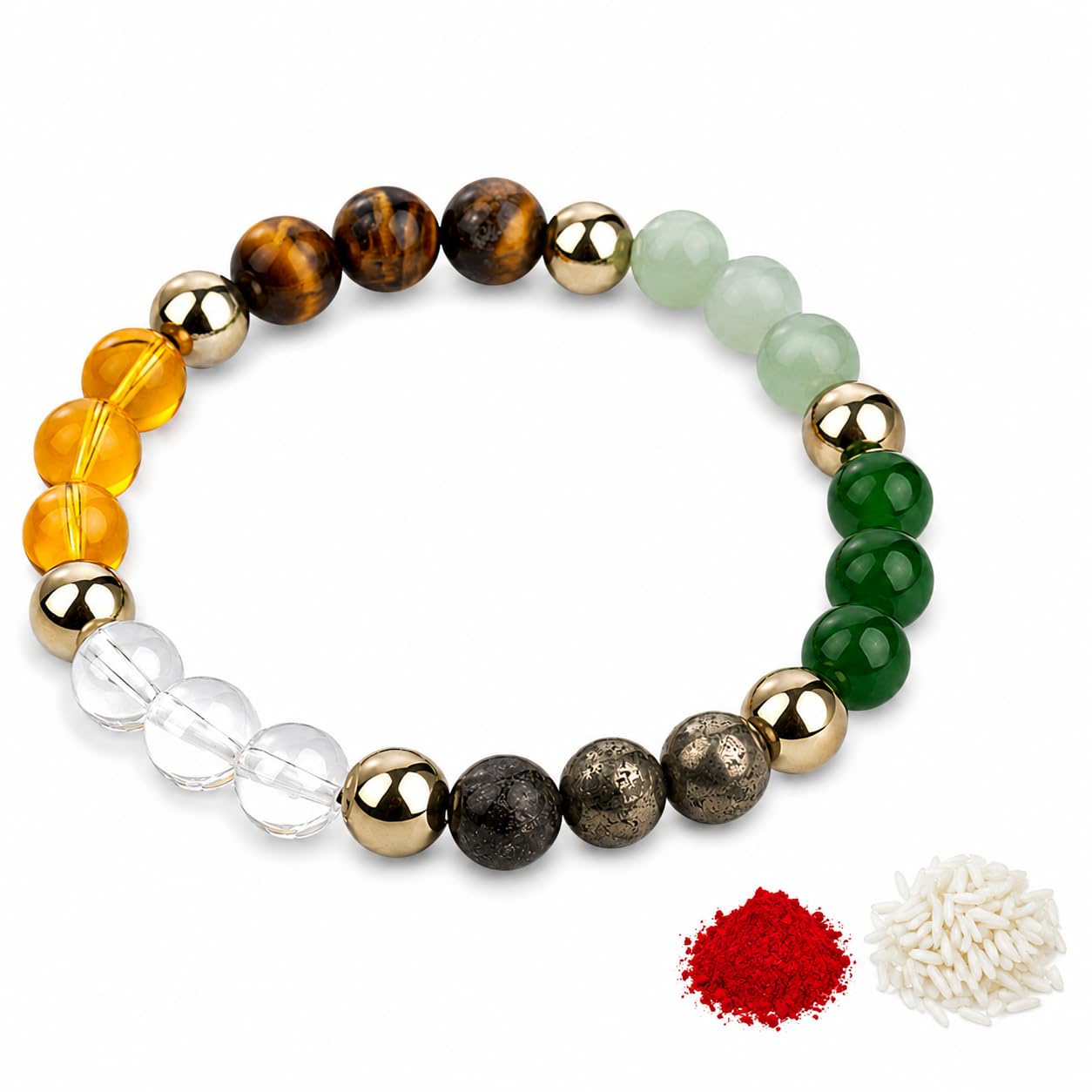 Rakhi For Rakshabandhan | Money Magnet Rakhi Bracelet | Fashion Accessories | Best Gift For Brother/Sister/Bhai/Bahan/Bhaiya/Bhabhi/Sali/Sala/Bithday | with Roli Chawal, 8mm Beads-image-39