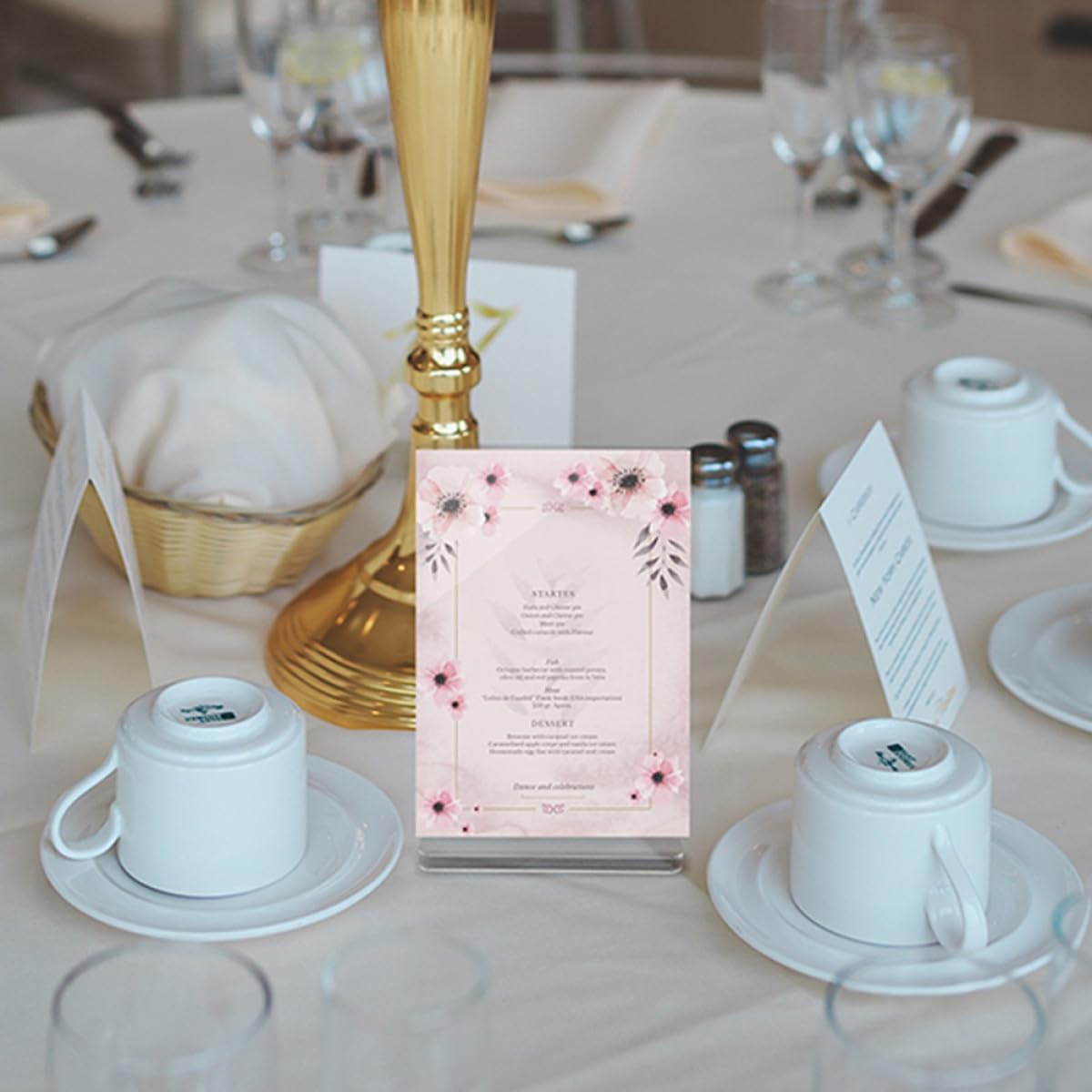 10 Stück Acryl Menüständer T-förmig mit Stabiler Breiter Basis Tragbar für Restaurant und Zuhause als Menü Display Halter