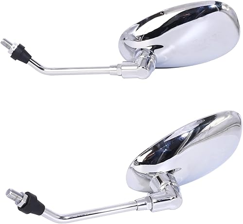 Miniatura 8 de Minho Espejos retrovisores universales cromados de 0.394 in para motocicleta, espejo lateral convexo, para Honda Kawasaki Suzuki Race Street Bike