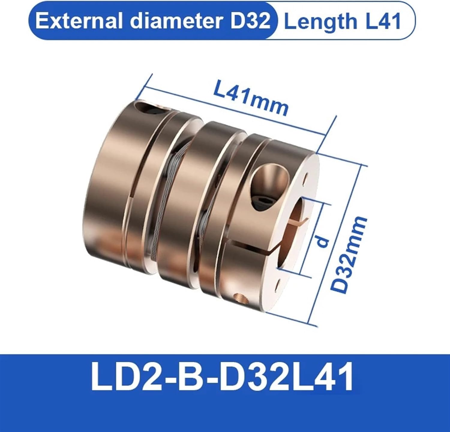 Industrial Disc Coupling D32L41mm High Precision Flex Disk Type Aluminum Coupler 8mm to 22mm(15X15)