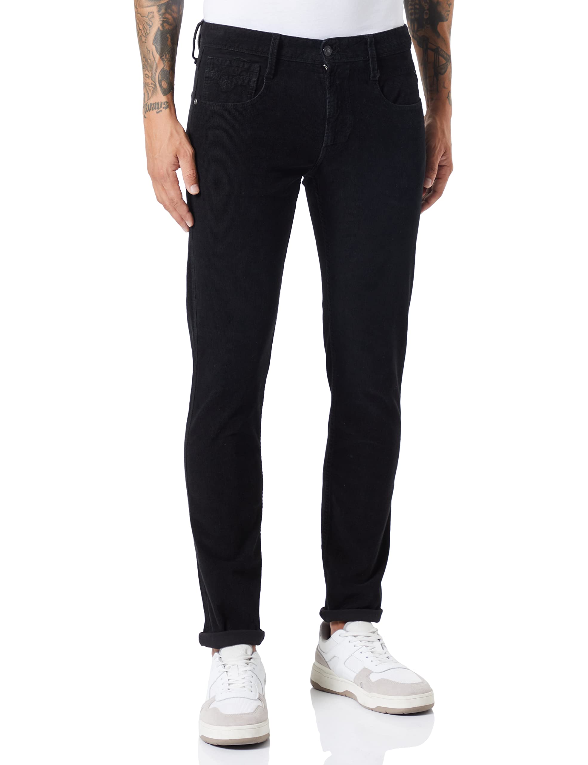 Replay Herren Jeans Anbass Slim-Fit, Black 098-1 (Schwarz), 32W / 32L