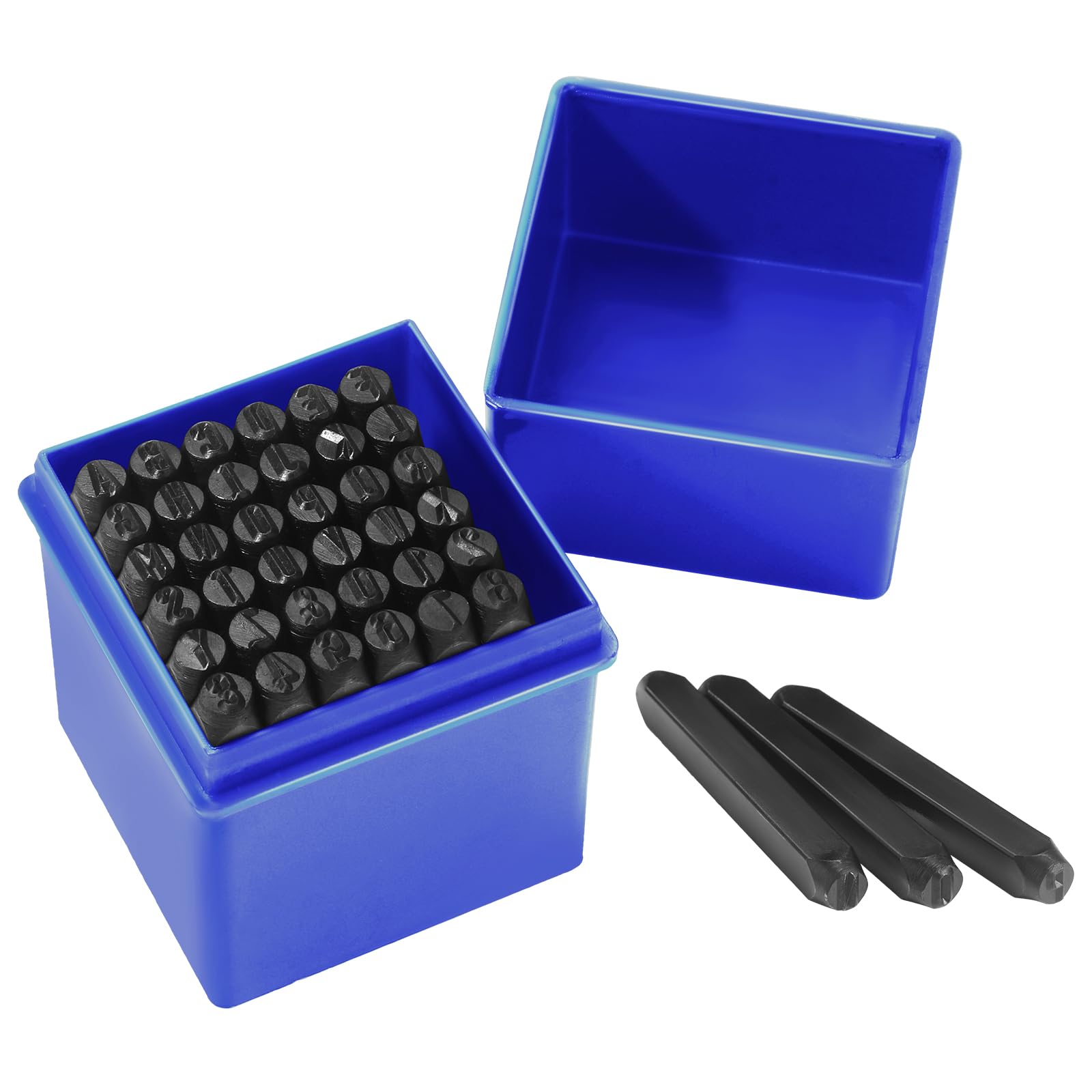 Gueenky 36 Pcs Number and Letter Punch Set, 5mm Metal Stamping Tool Set, A-Z, 0-9, &