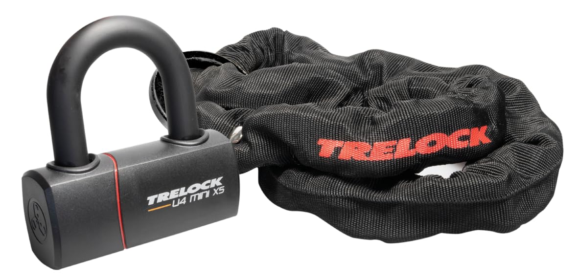TRELOCK LC 680 Kettenschloss mit U-Lock – Länge 110 cm – Sicherheitslevel 18 – Hohe Sicherheit