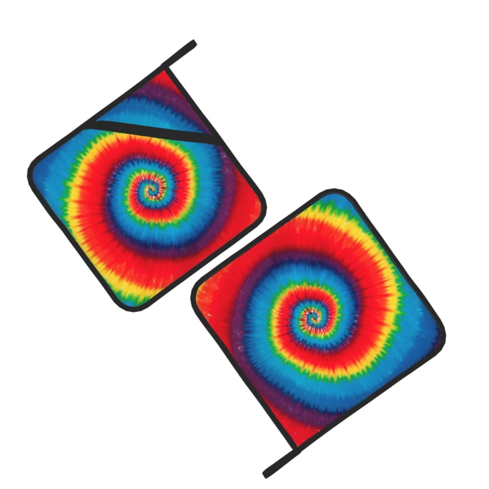 Tie Dye Pattern Printed Oven Pot Holders Set of 2 Pcs Heat Resistant Kitchen Microwave Potholders for Cooking Baking Grilling