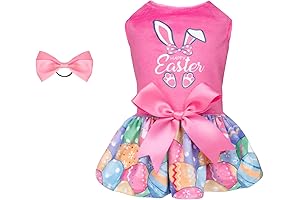CuteBone Easter Dress for Large Dogs - Velvet Small Dog Pink Puppy Dresses