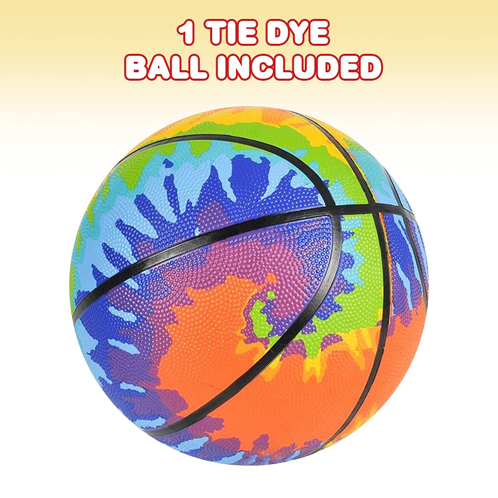 ArtCreativity Tie Dye Regulation Basketball for Kids, Bouncy Rubber Kick Ball for Backyard, Park, & Beach Outdoor Fun, Beautiful Rainbow Colors, Durable Outside Toys for Boys & Girls- Sold Deflated