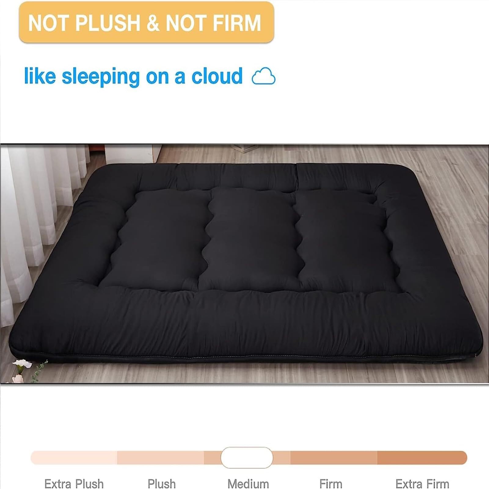 Japanischer Futon, Japanische Bodenmatratze, Futon-Matratze, Faltbarer Futon, 2 Personen, 2 Plätze, 1 Platz, Japanische Bodenmatratze, Japanischer Boden-Futon(100x200cm)