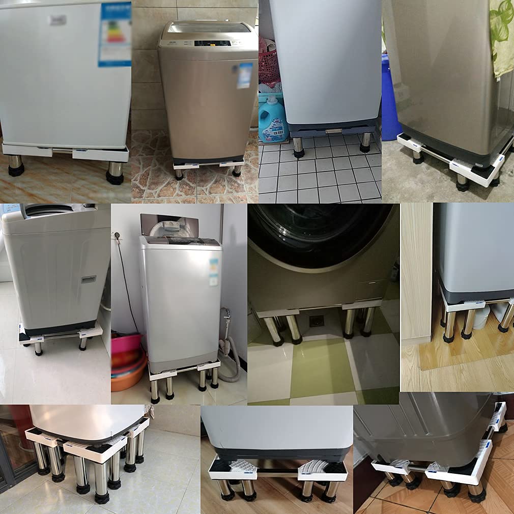 Base de soporte para lavadora, base ajustable con 4/8/12 patas, silencio antivibración, longitud: 47-67 cm, pedestales y marcos para secadora y refrigerador, congelador, alto, 12 patas: 10-13 cm