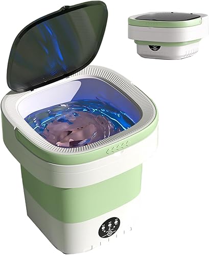 Miniatura 4 de Lavadora portátil, mini lavadora plegable de 12 litros con cesta de drenaje desmontable para ropa interior, ropa de bebé, calcetines mini portátiles