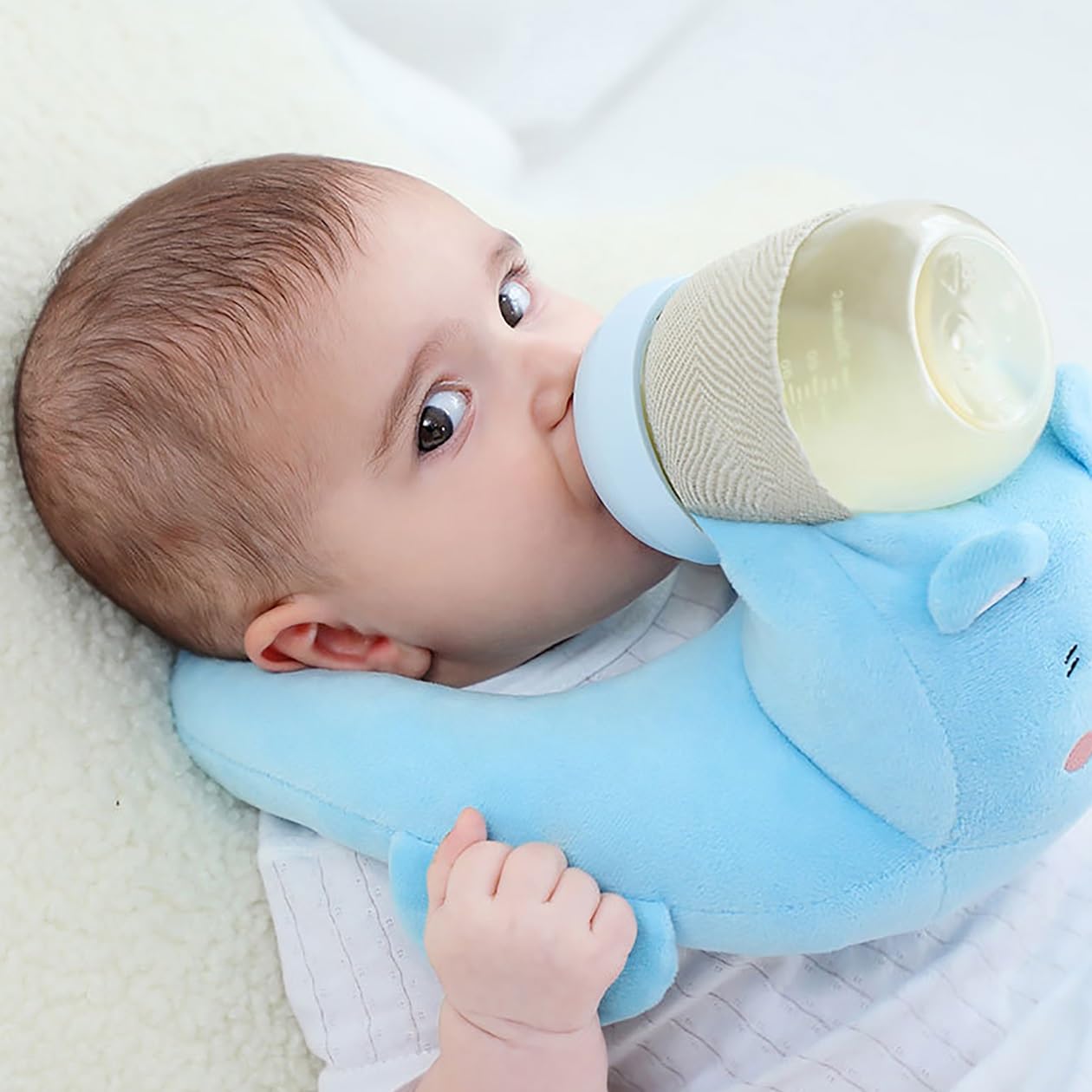 Newborn Bottle Feeding Pillow, Adjustable Bottle Feeding Support Pillow, Baby Bottle Support Pillow, Ergonomic Design To Relieve Wrist and Arm Stress(Lion) — view 7