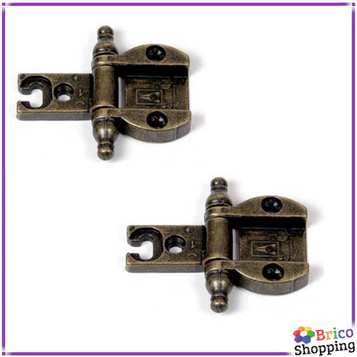 4 Cerniere Decorative A Tre Pieghe - 41mm, Bronzo Antico, Per Armadi, Porte E Cassettiere