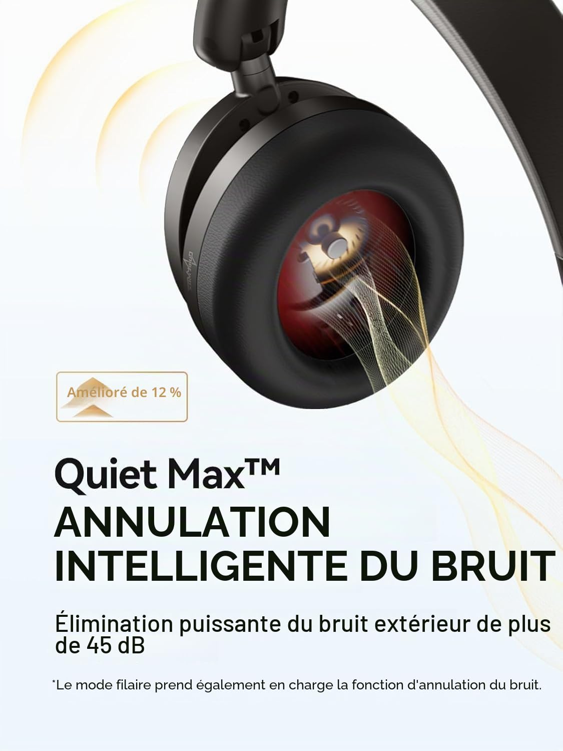 1MORE SonoFlow-Pro HQ51 Casque supra-auriculaire Bluetooth avec LDAC pour un son sans fil haute résolution, 100 heures de lecture, Bluetooth 5.4, QuietMax ANC, ajustement confortable (gris mat)