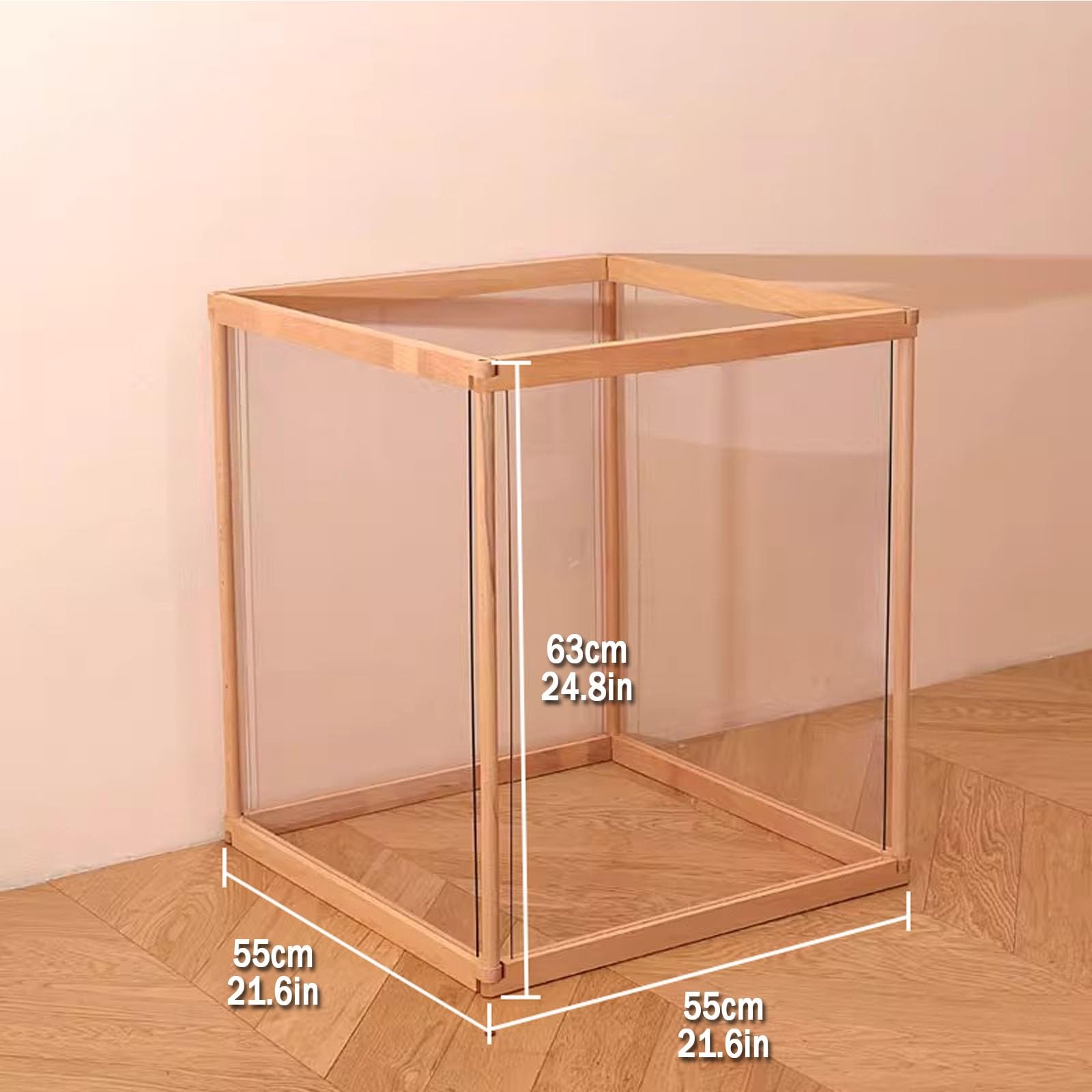 Parque para Perros de Interior Acrílico,Paneles con Puerta con Seguro, Corral Transparente para Cachorros，Caja de Parto y Jaula de Perrera，para Cachorros, Gatos, Conejos(No Door,4 Pieces)