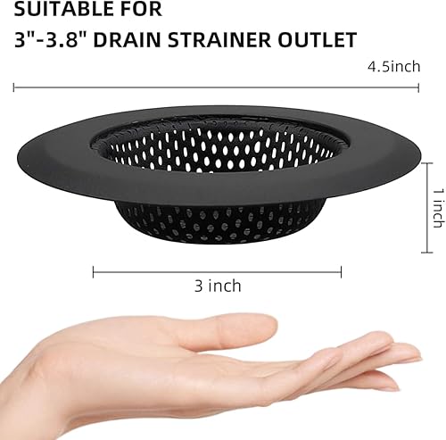 Miniatura 10 de Juego de 2 coladores de cocina de silicona inoxidable, escurridor de fregadero de cocina de silicona flexible, borde ancho grande de 4.5 pulgadas de