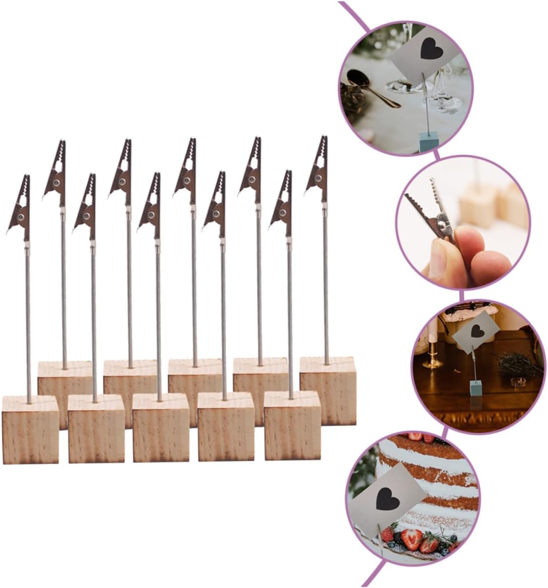 COLLBATH 20pcs Table Holders and Photo Clip Stands for Weddings Parties and Events and Design for of Cards and Pictures
